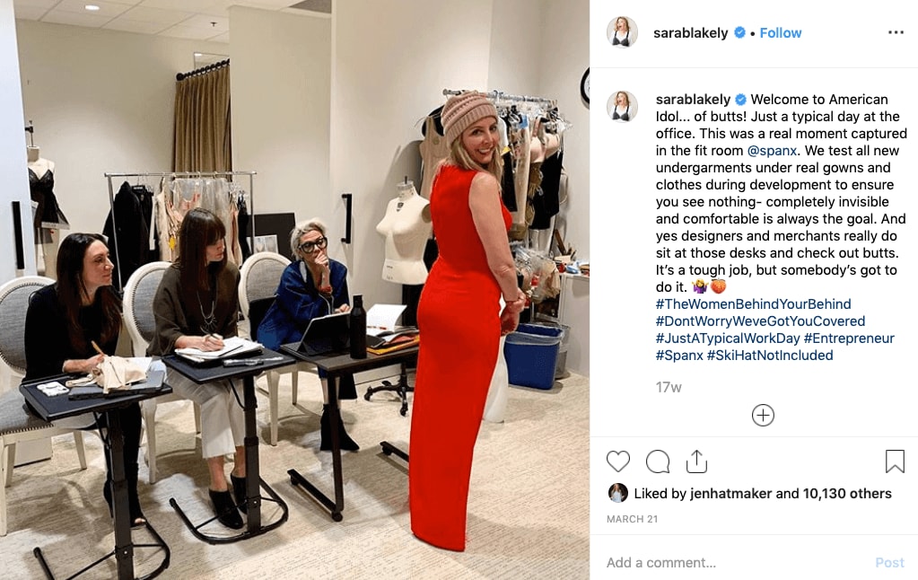 Spanx founder Sarah Blakely reserves two days per week for meetings with her product and creative teams.
