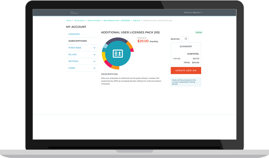 NetSuite Subscriber Self Service Dashboard