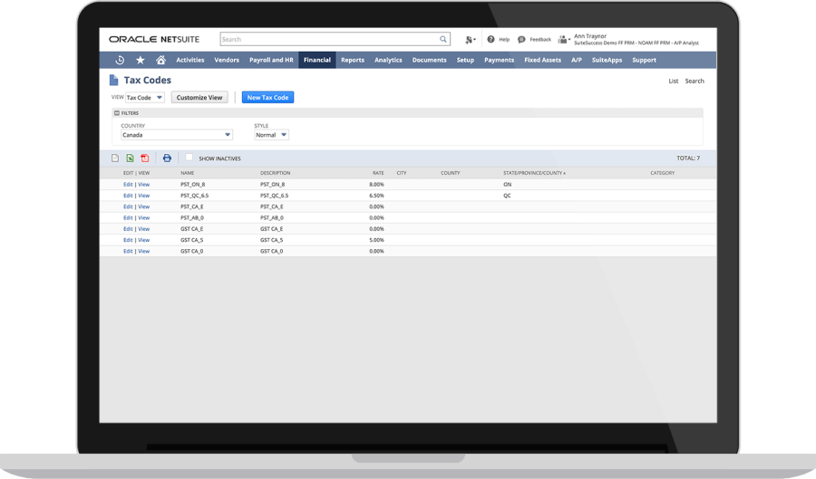 Panel de Gestión Tributária de NetSuite | Dashboard Financiero para NetSuite Contabilidad Online