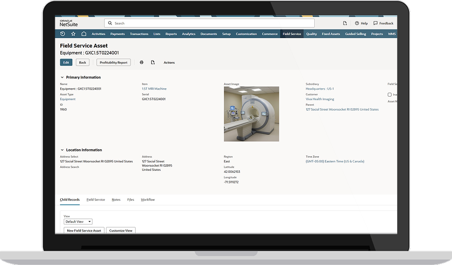 NetSuite Asset Management Dashboard