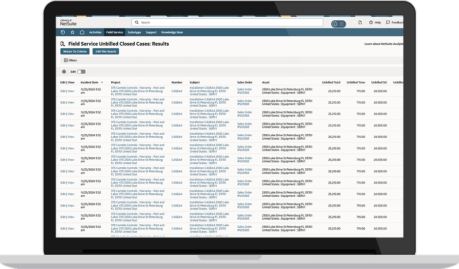 NetSuite Billing Dashboard