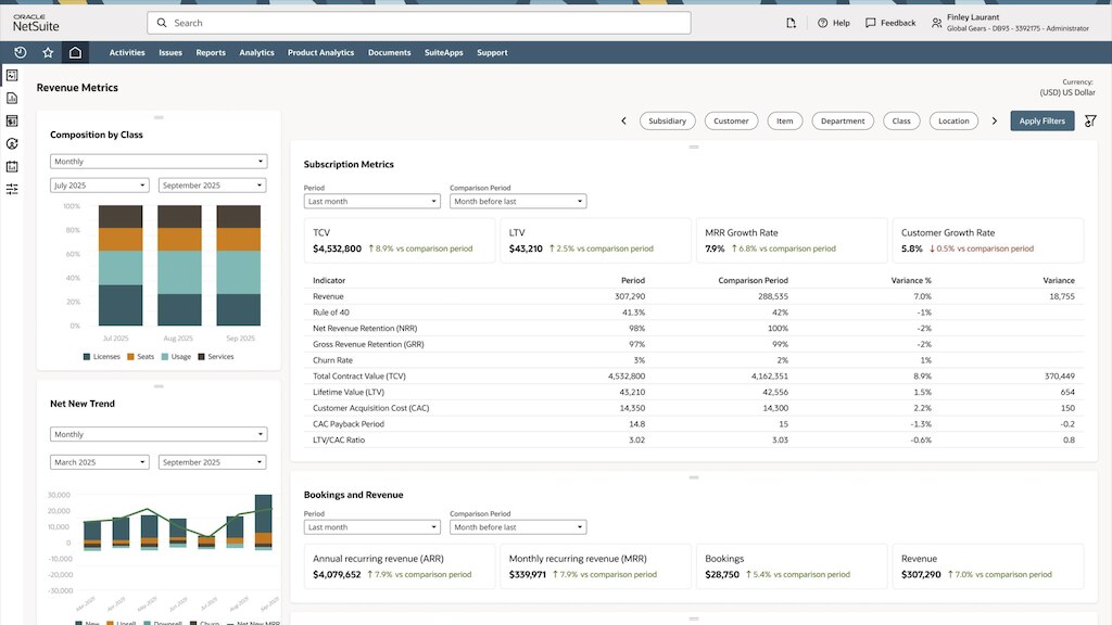 NetSuite Subscription Metrics Thumbnail